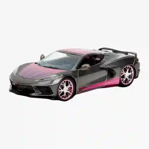 Carro Coleccionable 2020 Chevrolet Corvette Rosado Modelo Descapotable Coche Juguete Fiesta Regalos, Colección