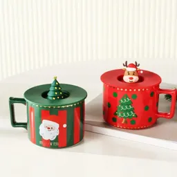 Navidad Mug O Taza Navideña Con Tapa Y Cuchara