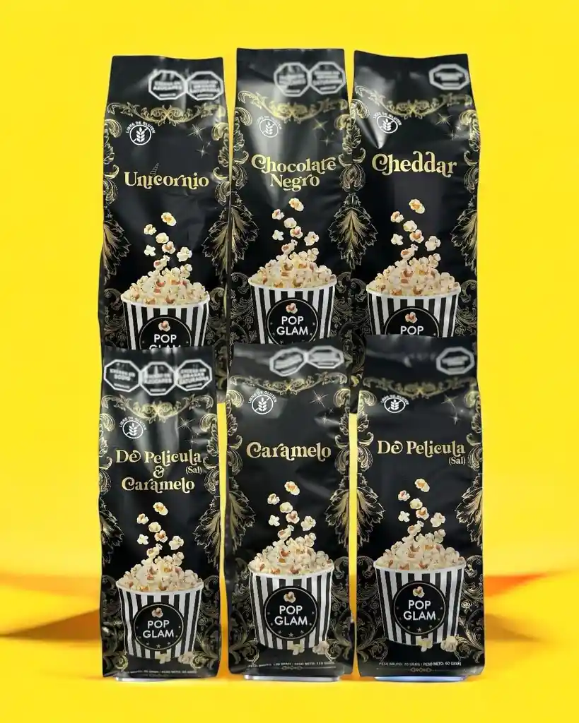 Six Pack Crispetas Pop Glam 535 Gramos.
