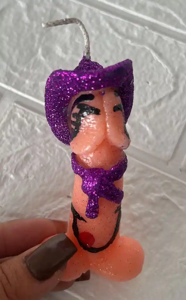 Vela Cumpleaños Adulto Pequeño Sombrero Morado