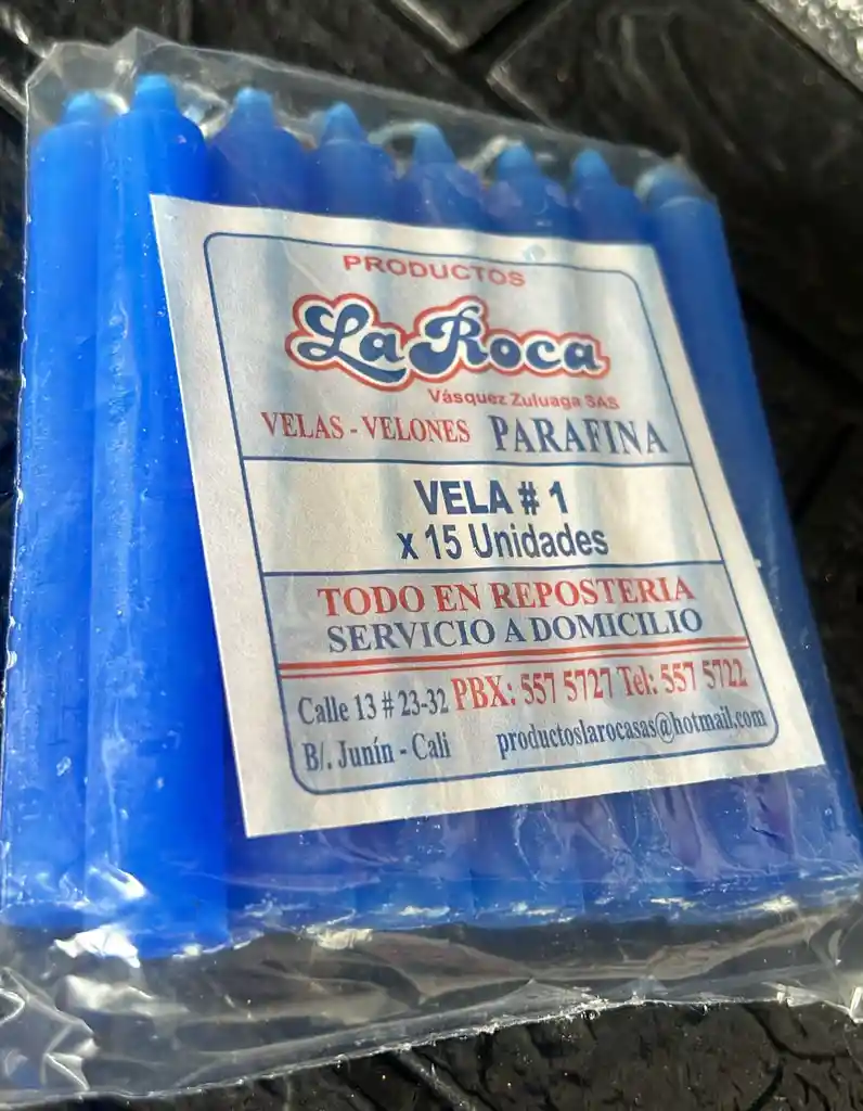Velas De Navidad La Roca Paquete X15 Unidades Azul Oscuro