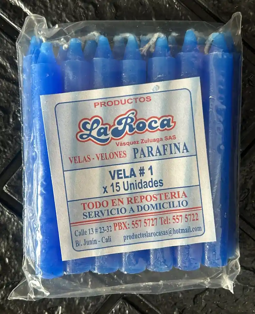 Velas De Navidad La Roca Paquete X15 Unidades Azul Oscuro