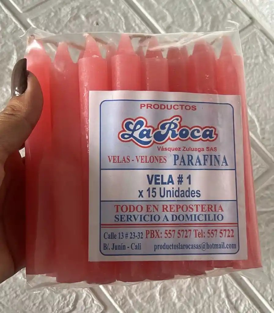 Velas De Navidad La Roca Paquete X15 Unidades Rosada