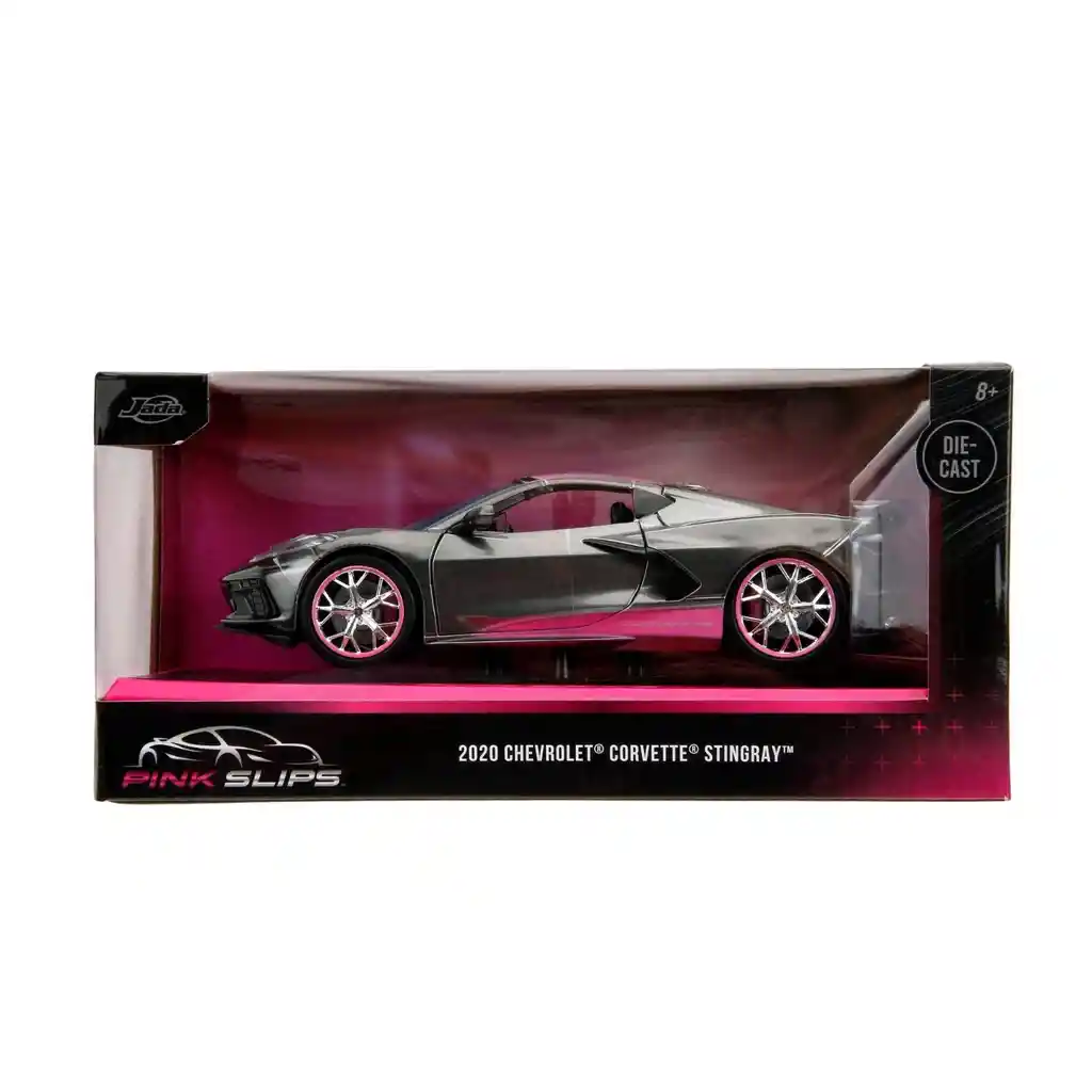 Carro Coleccionable 2020 Chevrolet Corvette Rosado Modelo Descapotable Coche Juguete Fiesta Regalos, Colección