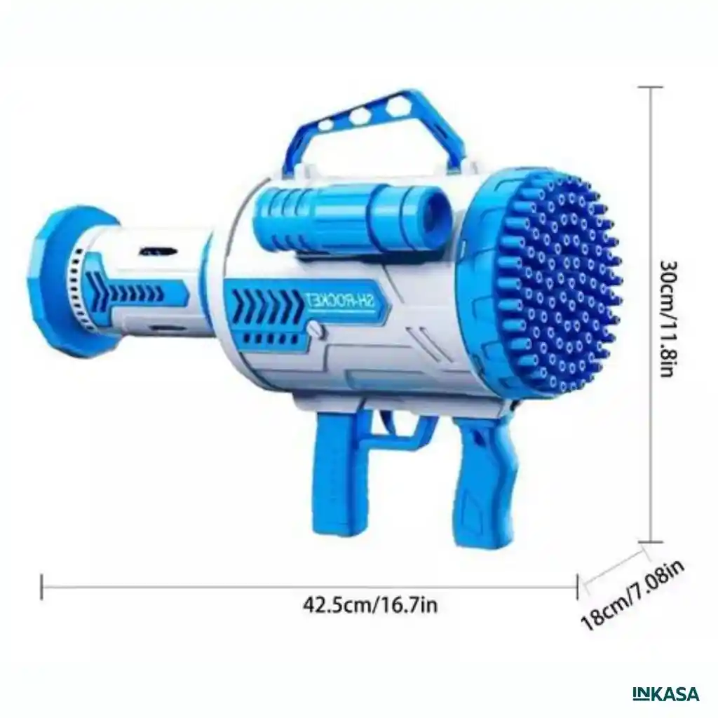 Juguete Pistola De Burbujas Electrica De 100 Agujeros Recargable