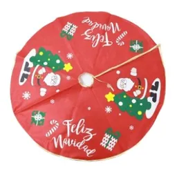 Pie De Arbol Feliz Navidad 90 Cm Con Diseño De Papa Noel