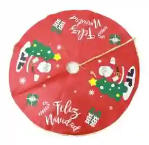 Pie De Arbol Feliz Navidad 90 Cm Con Diseño De Papa Noel