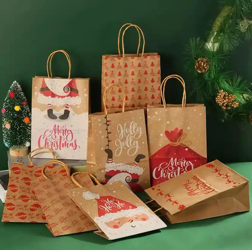 Navidad Bolsa De Regalo Mediana X12 Uds (27x21 Cm)