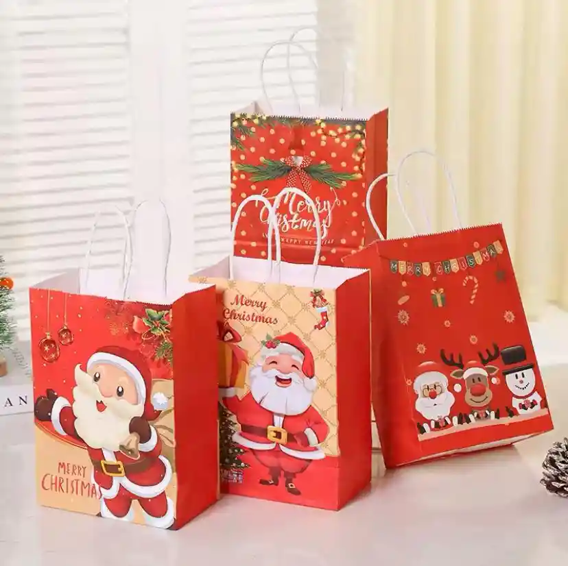 Navidad Bolsa De Regalo Grande X12 Uds (33x26 Cm)