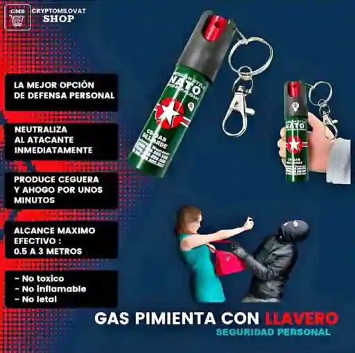 Gas Pimienta Spray Llavero Defensa Personal