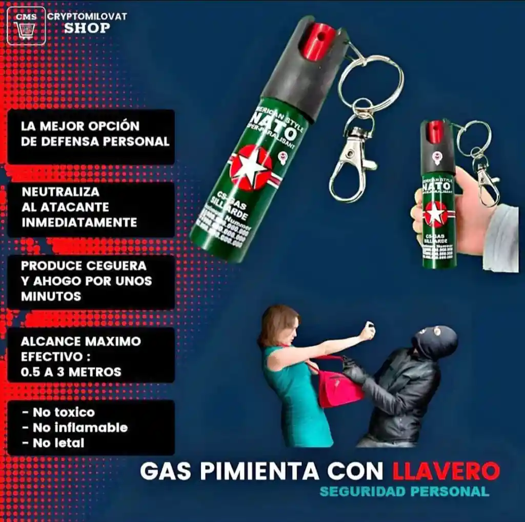 Gas Pimienta Spray Llavero Defensa Personal