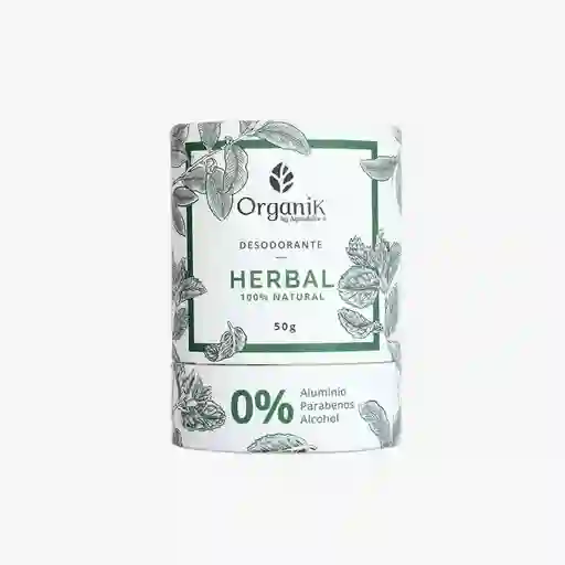 Desodorante En Barra Herbal Organik By Agua Dulce