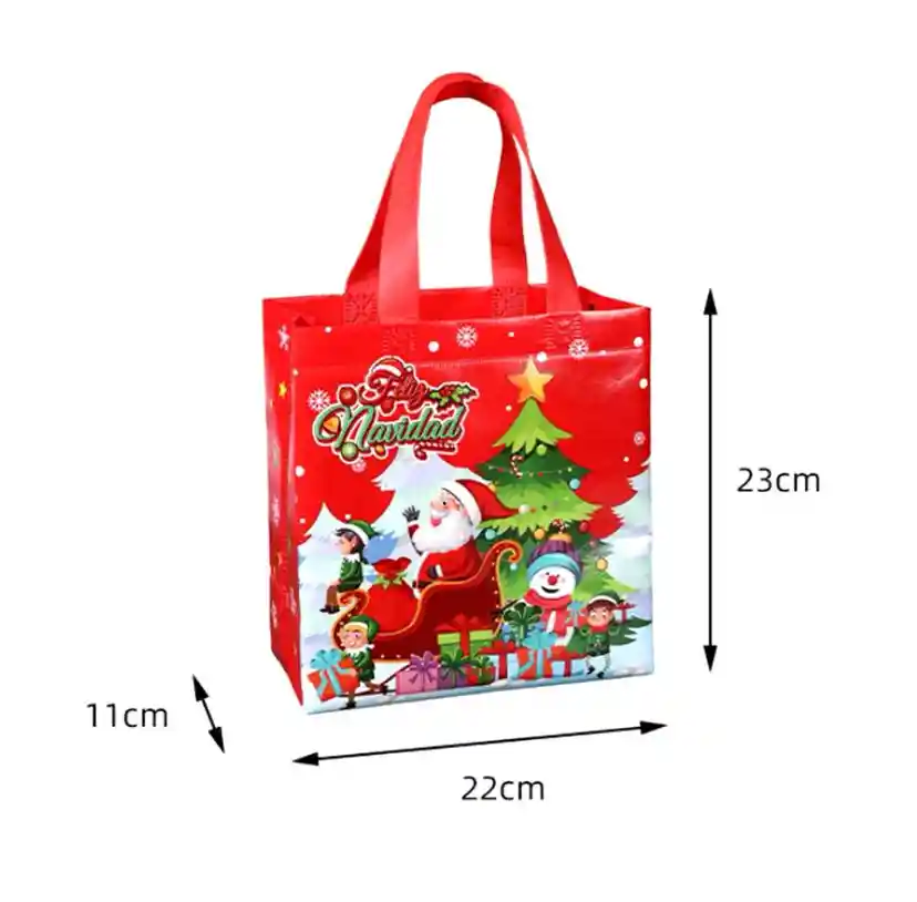 Navidad Bolsa De Regalo Reutilizable Ecológica X6 Uds.