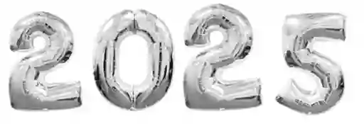 Año Nuevo Globos Numero 2025 Metalizado Plata 32 Pulgadas