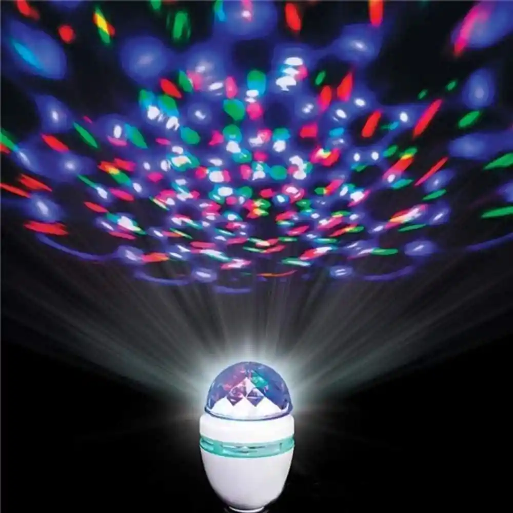 Bombillo Navidad Led Giratorio E27 De 3 W Mega Light Multicolor Discotequero