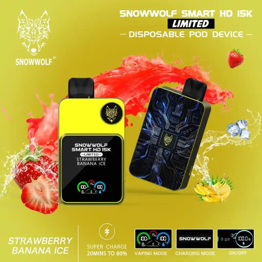 Snow Wolf Strawberry Banana Ice 15000puff