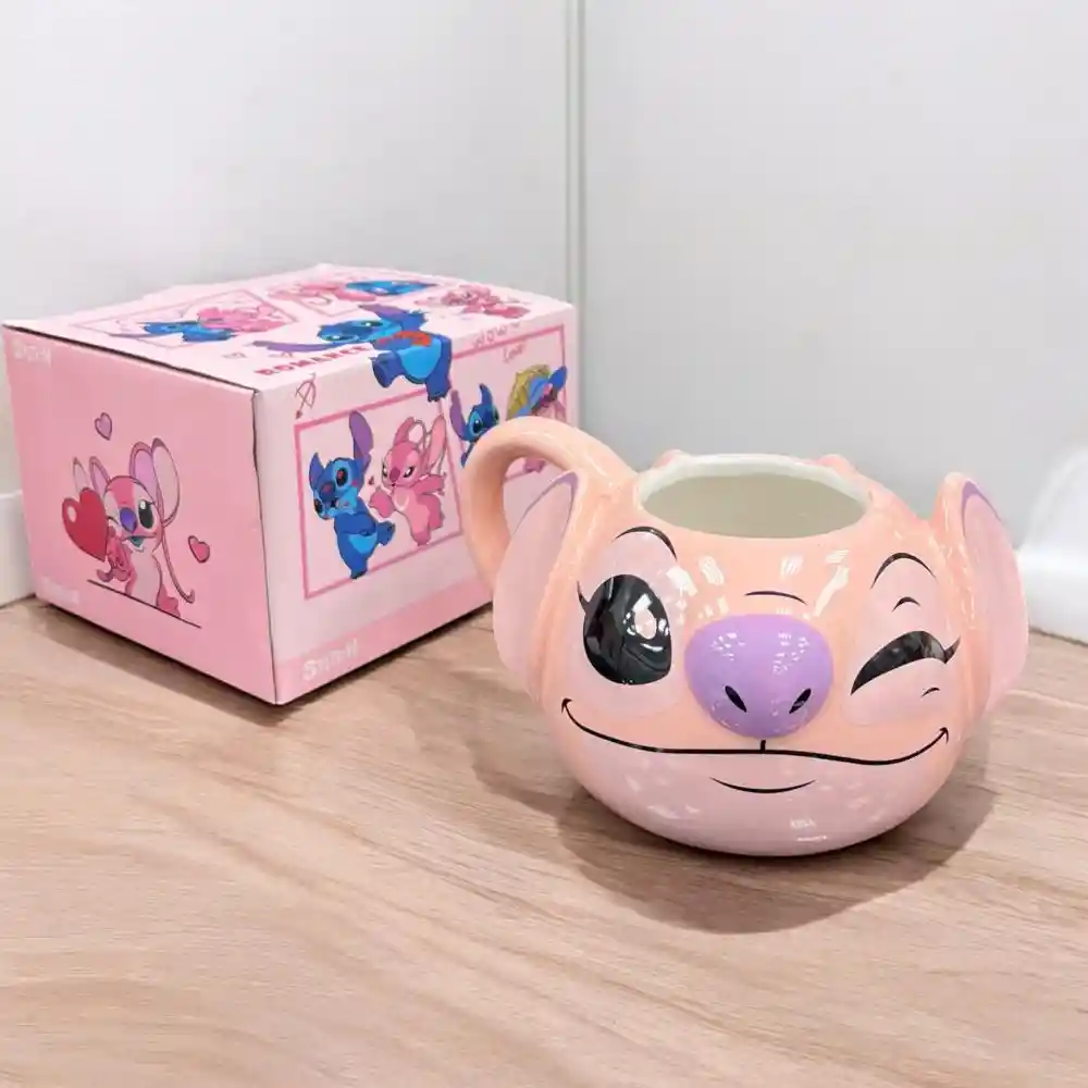 Mug Pocillo 3d Novia De Stitch Ángel