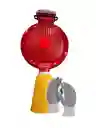 Señalización Luminosa O Flasher Circular Solar Para Cono + Guante De Hilo Y Puntos Pvc