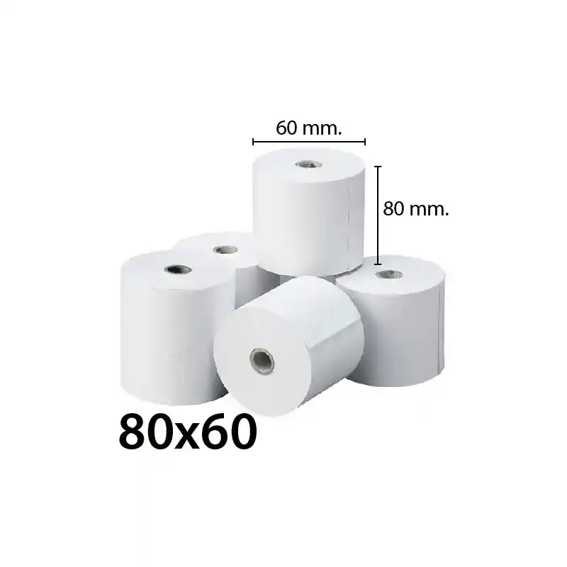 Rollo De Papel Termico 80x60 Paquete X 4und