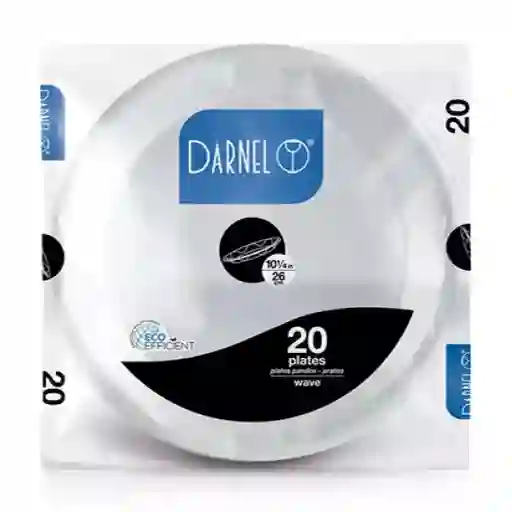 Plato Darnel O Kangupor Espumado 26 Cm Blanco X 20 Und