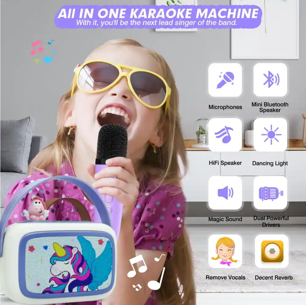 Set Karaoke Para Niñas Inalambrico Speaker Bluetooth Xl-608