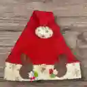 Gorro Navideño En Peluche Con Estrellas Flores Y Cuernos Decoracion 3d