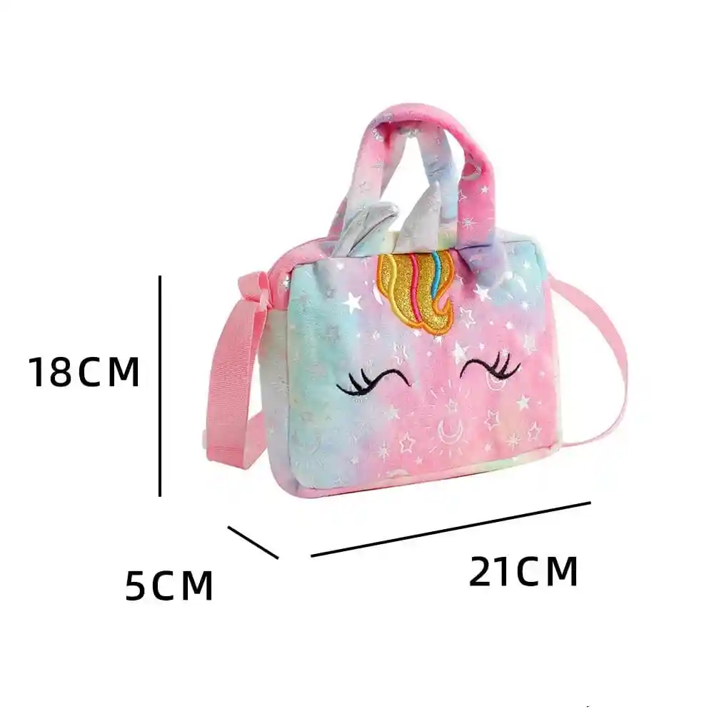 Bolso Maleta Cartera Infantil Para Niñas Unicornio Rosa