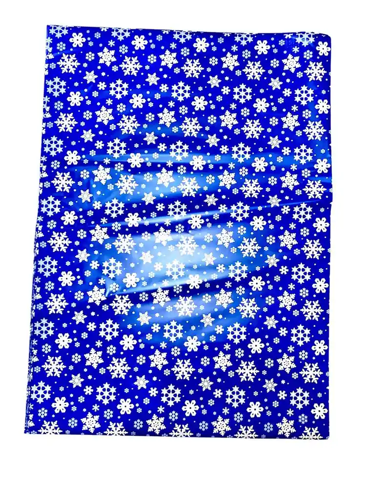 Papel De Regalo Navidad Metalizado 70 X 50 Cm Azul X 5 Pliegos