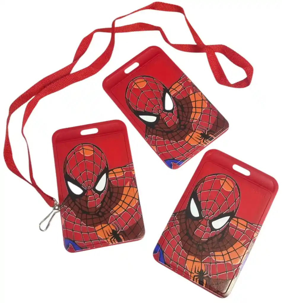 Porta Carnet Spider-man Animado Estuche Con Cordon