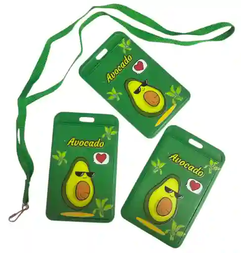 Porta Carnet De Aguacate Avocado Con Gafas Estuche Con Cordon