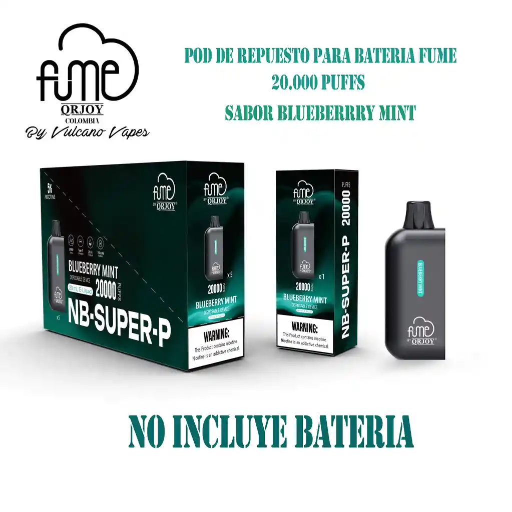 Fume Nb-super-p Pod 20.000 Puffs Blueberry Mint