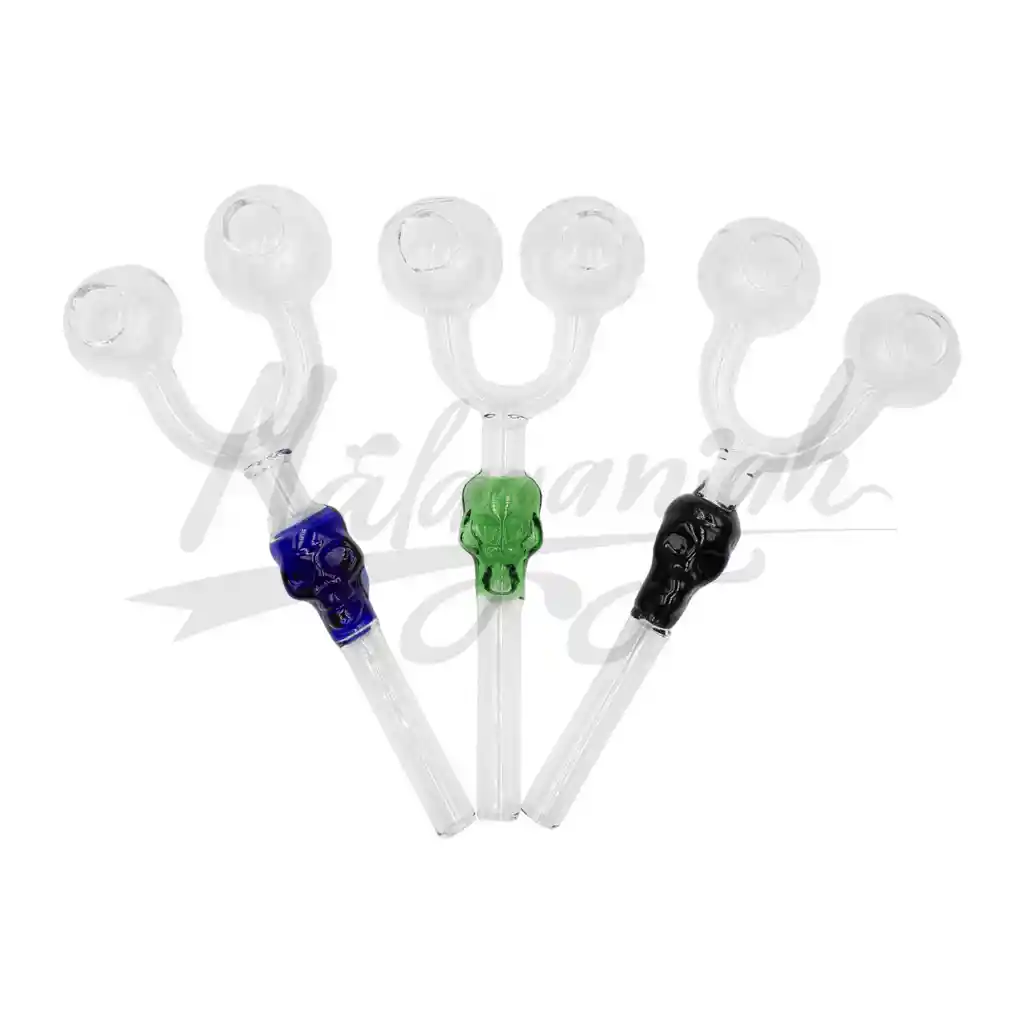 Pipa Vidrio Wax Doble Calavera