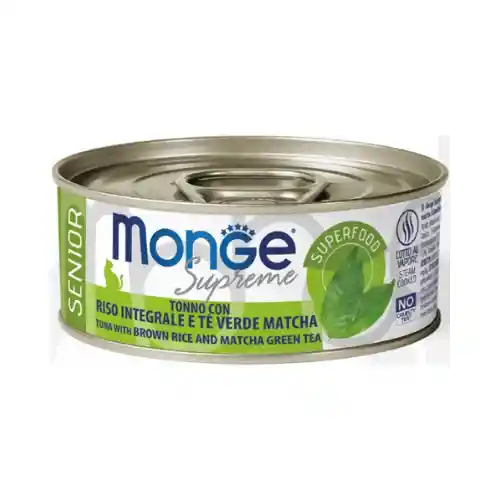 Monge Supreme Senior Cat Tuna Flakes With Brown Rice And Matcha Green Tea