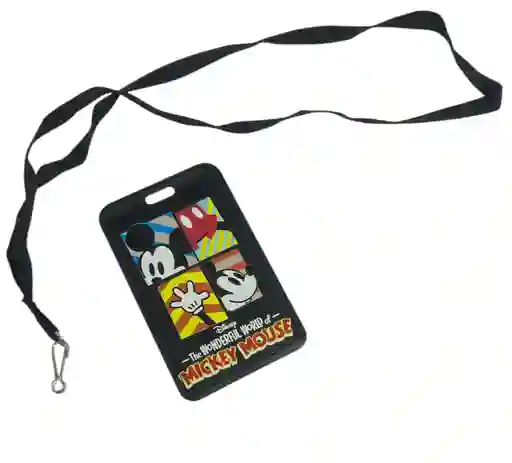 Porta Carnet De Michey Mouse Animado Estuche Con Cordon