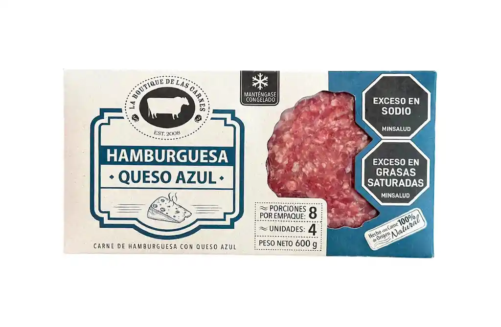 Hamburguesa Queso Azul Paquete 4 Uds