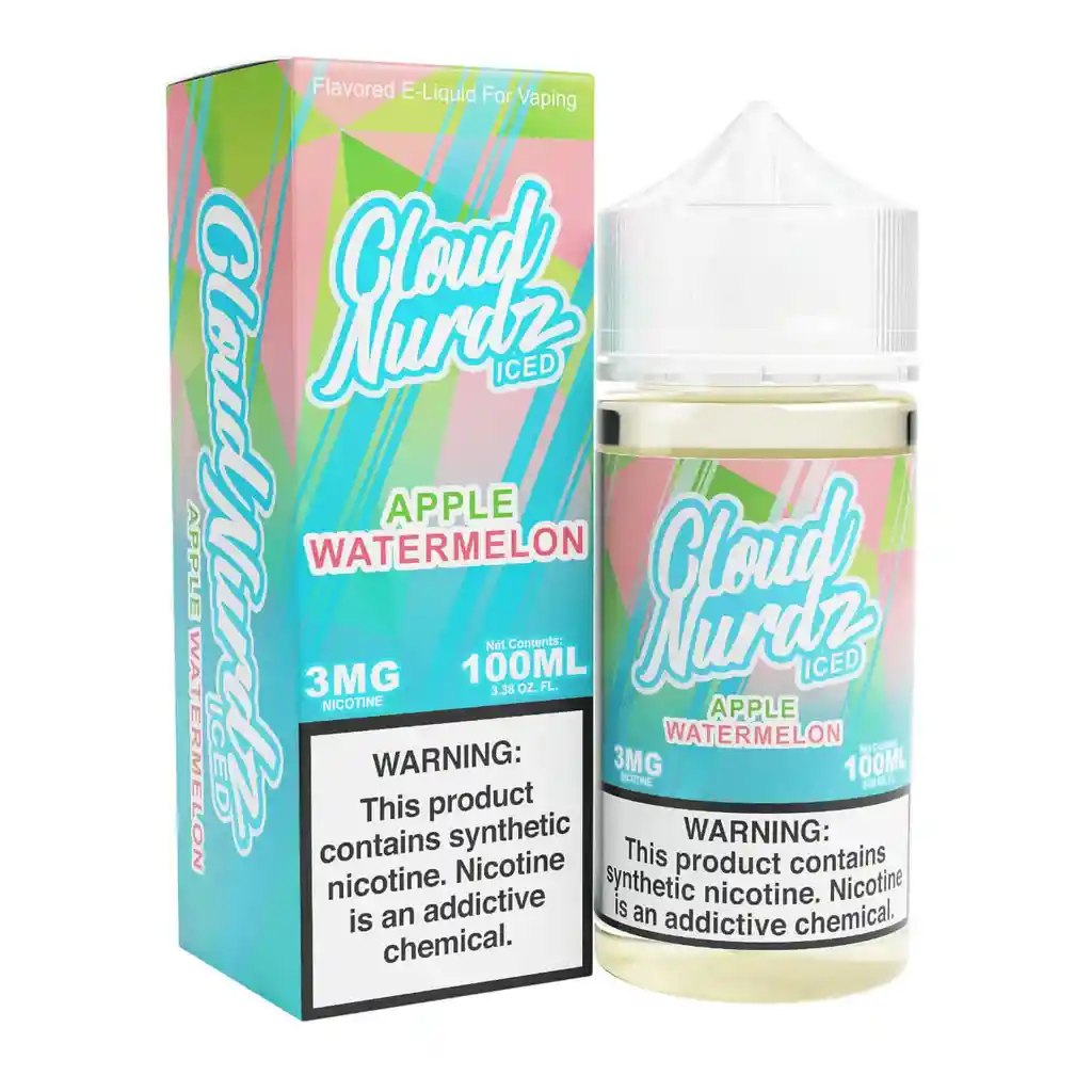 Cloud Nurdz Sub-ohm Iced Apple Watermelon 3mg 100ml