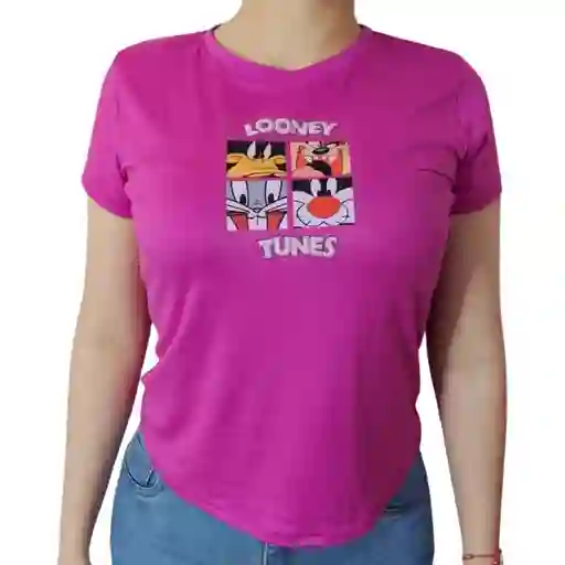 Camiseta Larga Looney Tunes Fucsia Talla Única