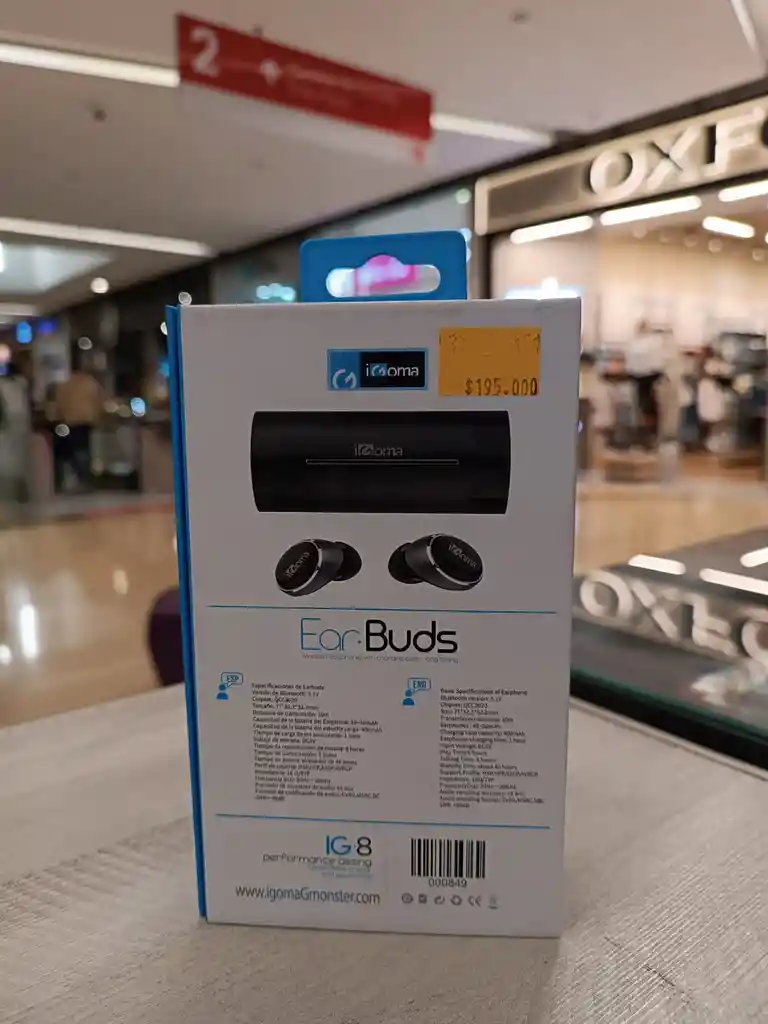 Audífono Bluetooth Igoma Ear Buds Ig-8