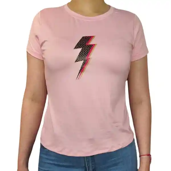 Camiseta Larga Rayo Rosa Claro Talla Única