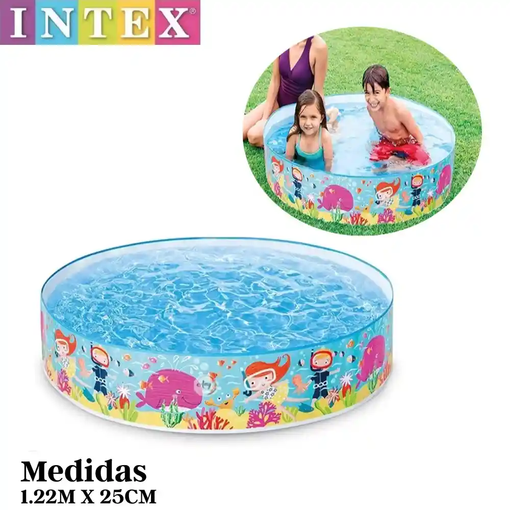 Piscina Rigida Intex Diseño De Oceano 1.22 M X 25 Cm 4" X 10"