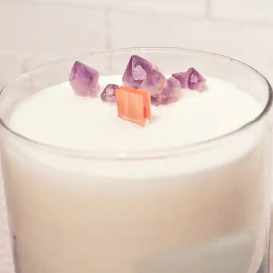 Velas Lumin Cera Vegetal Aromatica Con Cuarzo