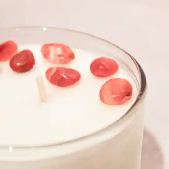 Vela Astra Cera Vegetal Aromatica Con Cuarzos Naturales