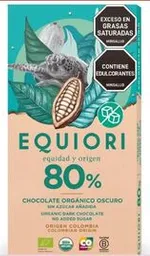 Bar De Choco Sin Azucar 80%x80g Equiori