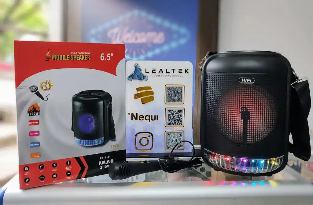 Parlante Con Microfono Rgb Bluethoot