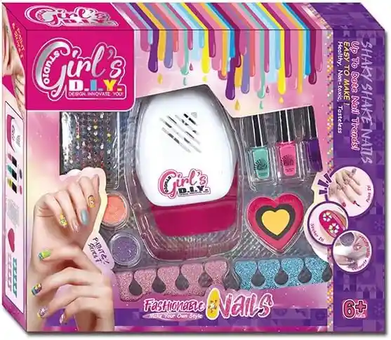 Juego Set Esmalte Uñas Creatividad Y Diversión Para Niñas