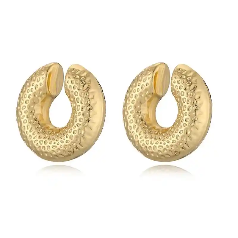 Dos Ear Cuff Chunky Martillado Dorado