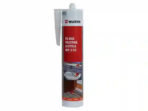 Silicona Acetica Pro Wurth Transparente Profesional 280 Ml Calafateo
