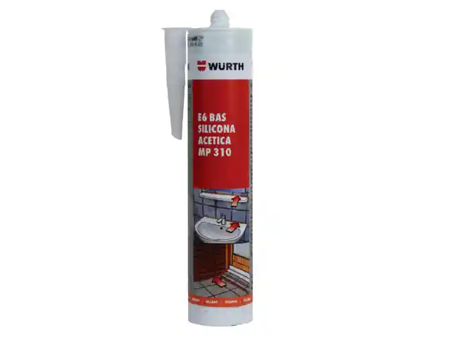Silicona Acetica Pro Wurth Transparente Profesional 280 Ml Calafateo