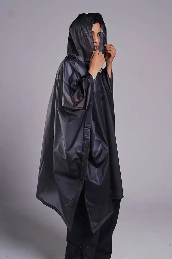 Poncho Impermable Negro Translúcid Unisex Talla Unica