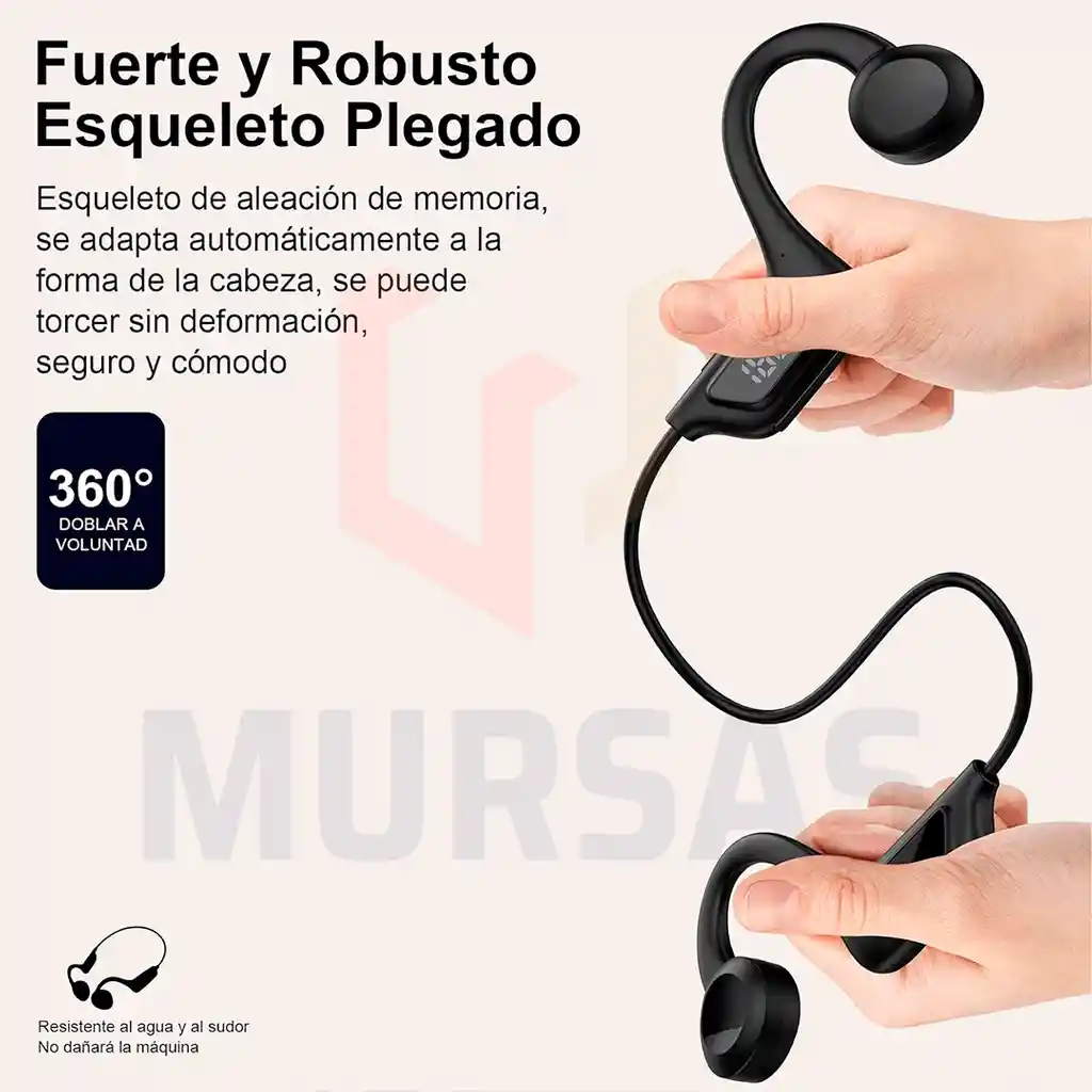 Auriculares De Induccion Osea Impermeables Con Microfono